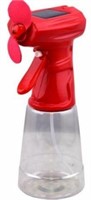 Solar Spray Bottle Misting Fan ~ Color Red
