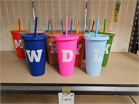 Plastic Cups with Lids and Straws 24oz -20Pk READ