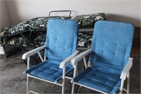 2 Wrought Iron Lounge Chairs & 2 Lawn Chairs