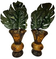 Two Decorative Metal Vases