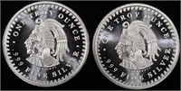 (2) 1 OZ .999 SILVER AZTEC CALENDAR ROUNDS