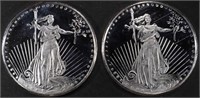 (2) 1 OZ .999 SILVER ST. GAUDENS ROUNDS