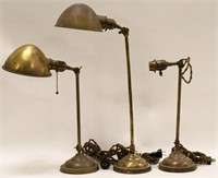 Vintage Brass Industrial Articulated Table Lamps