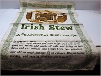 Irish Linen Tea towel With Recipe for Stew