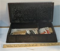 Antique Box with Sewing Items