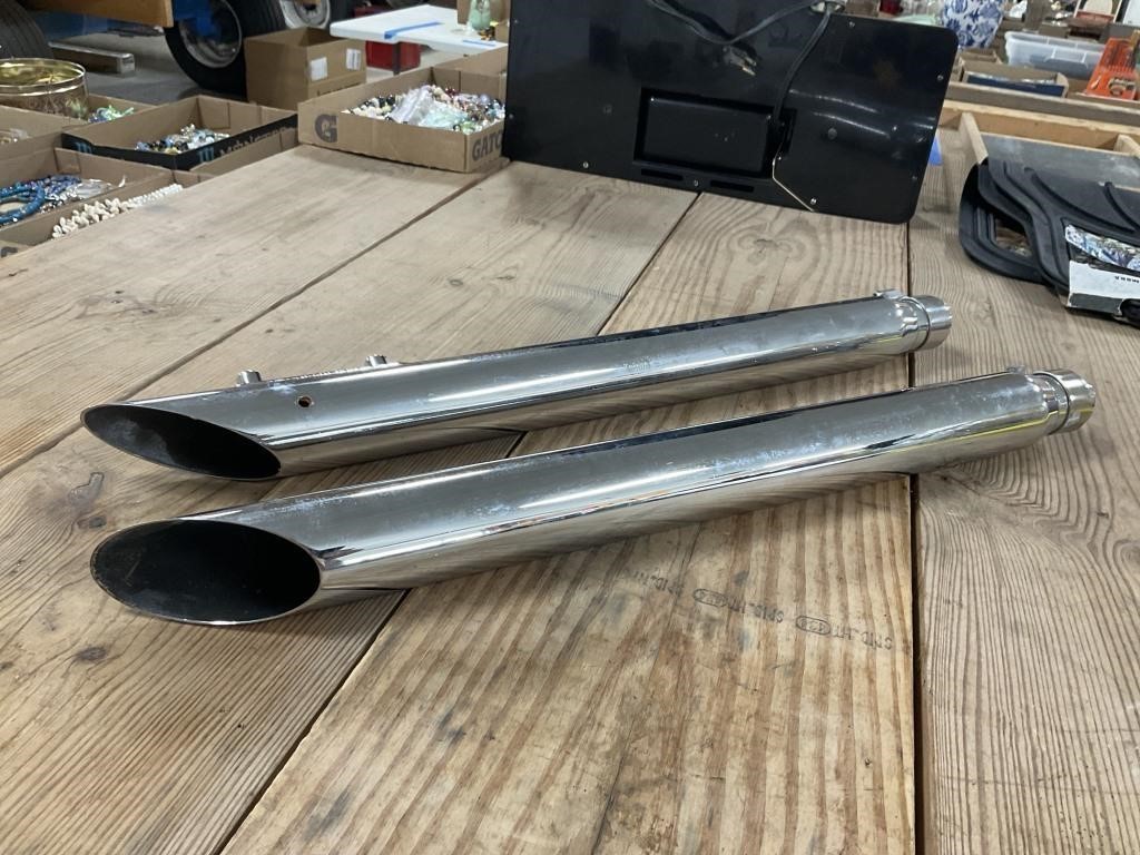 Pair of 29 Inch Chrome Straight Pipes PU ONLY