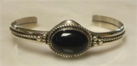 Onyx and Sterling Silver Bracelet.