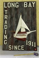 Vintage 3D Boat Wall Hanging on Reclaimed wood