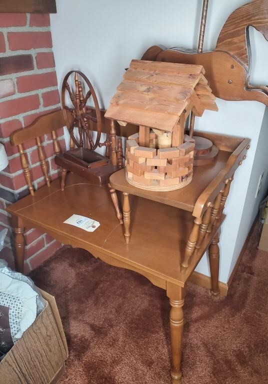 TELEPHONE BENCH W/ HOME DECOR