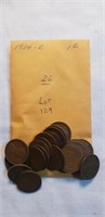 1934D Bag of 22 Wheat Cents
