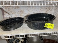 Group of enamel coated cooking pans