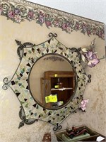 Star shaped beveled mirror, bronze color frame, 35