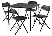 B3574  Cosco 5-Piece Card Table Set Black