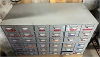 36-Drawer Metal Parts Cabinet w/ Contents
