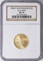 2006-S San Francisco Mint GOLD $5 NGC MS-70