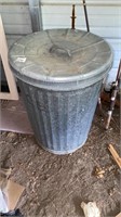 Galvanized Trash Can w/ Lid