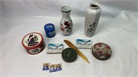 Vases and Tins lot