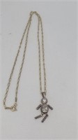 Sterling gokd tone chain with child pendant with