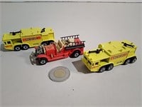 Three Hot Wheels Fire Rescue Vehicles
