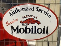 Mobiloil Gargoyle Authorized Service Enamel Sign