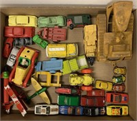 Flat of vintage toy automobiles, planes and more