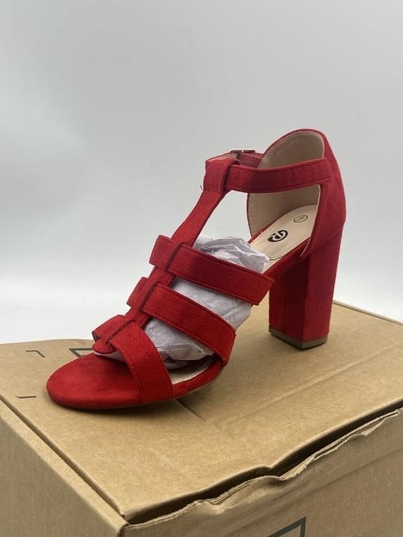 NEW Women’s 9 Red Velvety Strapy Heel