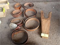 Leather Belts & Boot Horn, sz see photo, qty 7