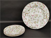 England Style Staffordshire China Pink Rose Plates