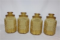 Set of 4 Vintage Glass Canisters - MCM