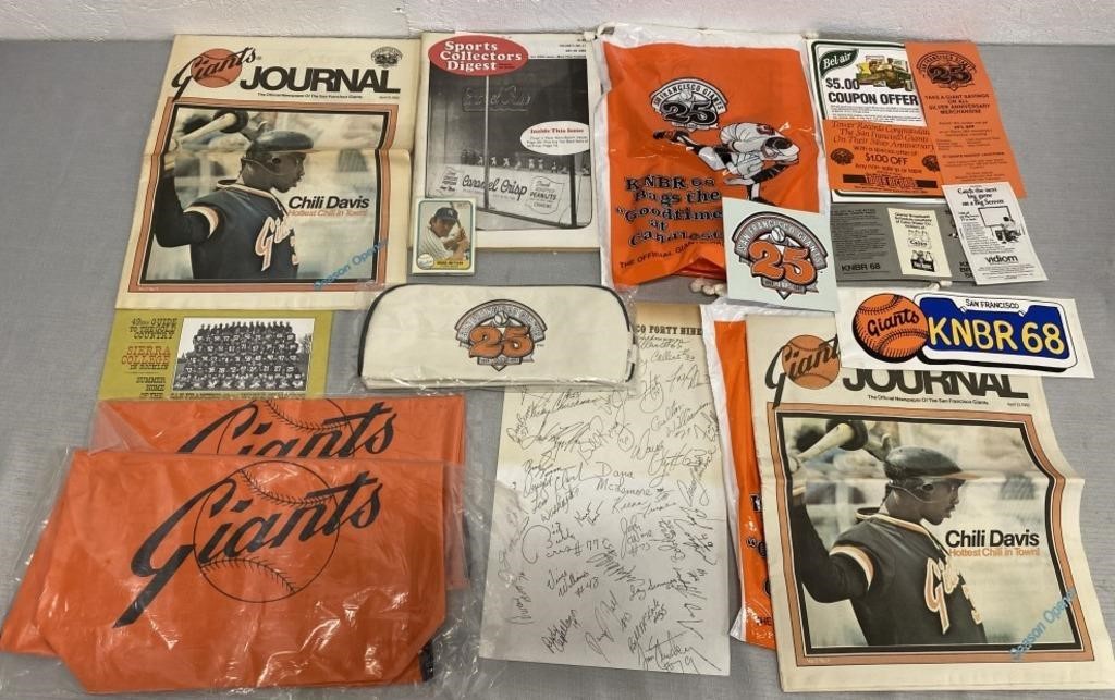 Vintage Signed Giants Baseball & More Memorabilia