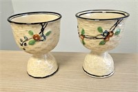 2 Yu Shoten Yellow Basket Weave Egg Cups