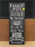 9x24 Family Rules Canvas