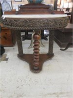 ANTIQUE HIGHLY CARVED GRAPEVINE ENTRY TABLE