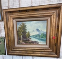VTG Framed Mountain Oil Painting Hamilton