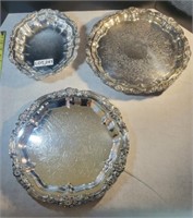 (3) Silver Plated Trays