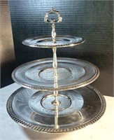 Silver Plated Tiered Serving Tray
