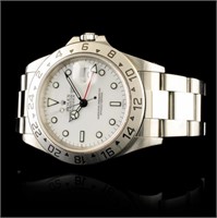 Rolex 40MM Explorer II White SS Watch Polar White