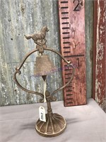 Cast iron bell on stand, horse topper