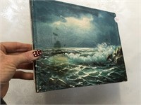 Vintage Little Hand Painted Ocean Painting