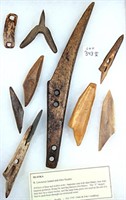 Frame of 9 Alaskan Artifacts