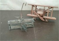 Box-2 Decorative Airplanes, 1 Wood & 1 Metal