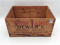 Adv. Wood Box-"White Label" Dewar's Scotch