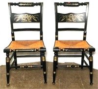Wooden Ladder Back Chairs with Rush Seats