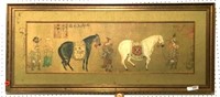Asian Horses Print on Board