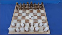 Natural Stone Chess Board Set w/Game Pieces (1