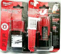 2 Milwaukee Red Lithium Compact  Batteries