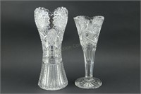 2 Cut Glass Vases