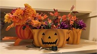 Halloween fall decor, metal jack o lantern