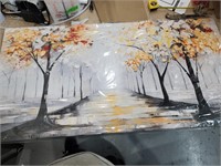 Tree Wall Art for Living Room, Gold and Black Prin