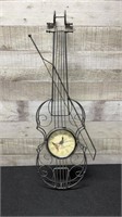 Wire Frame Violin Style Wall Clock Battery Operate